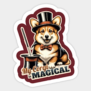 Corgi Magician Sticker